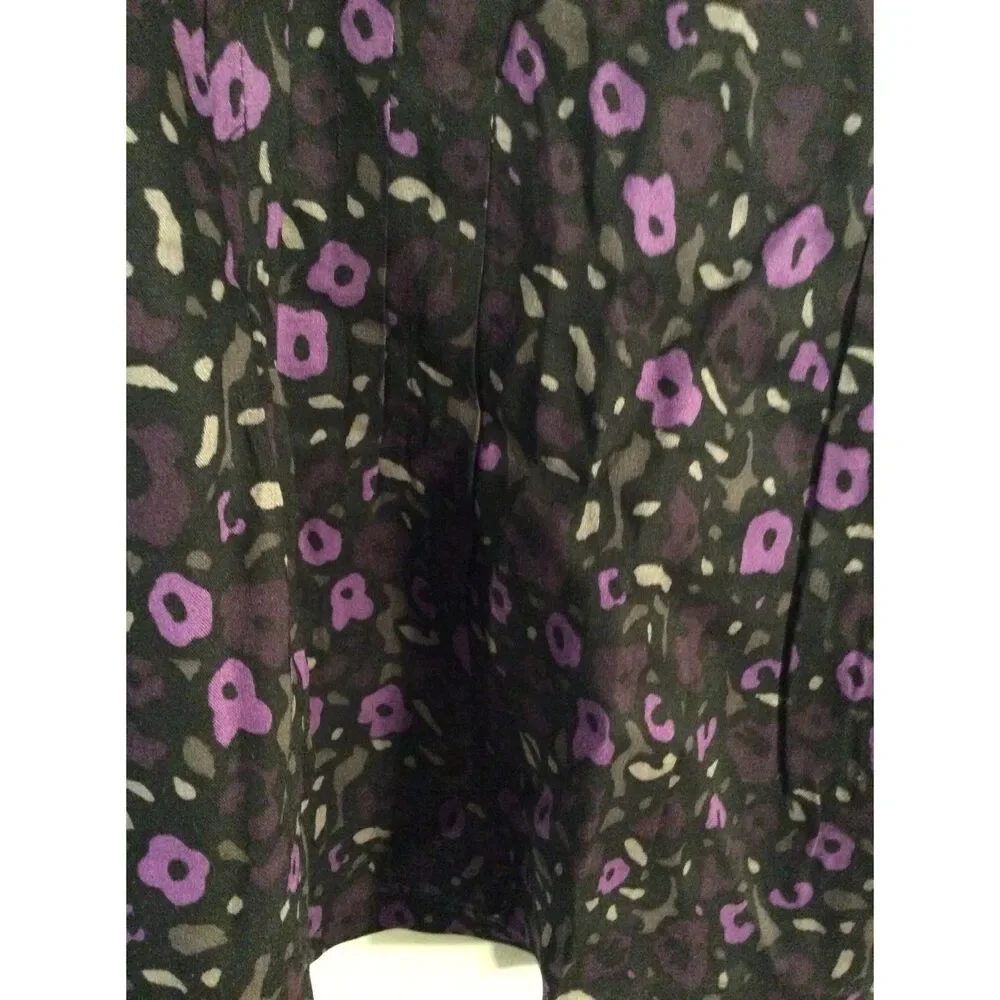 New NWT Gap mini floral print skirt black purple Size Small S
